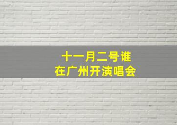 十一月二号谁在广州开演唱会