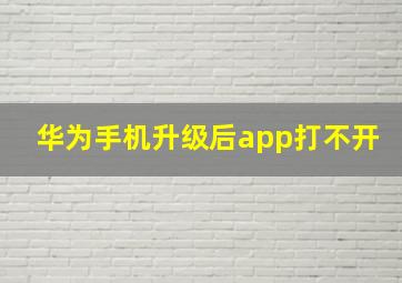 华为手机升级后app打不开