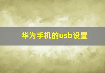 华为手机的usb设置