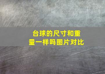 台球的尺寸和重量一样吗图片对比