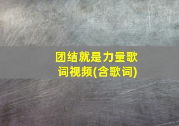 团结就是力量歌词视频(含歌词)