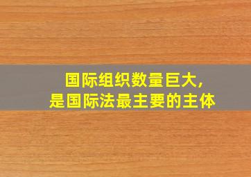 国际组织数量巨大,是国际法最主要的主体