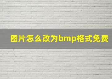 图片怎么改为bmp格式免费