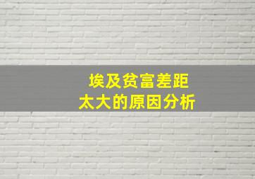 埃及贫富差距太大的原因分析