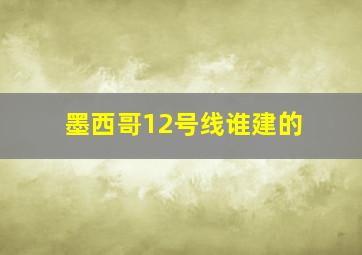 墨西哥12号线谁建的