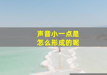 声音小一点是怎么形成的呢