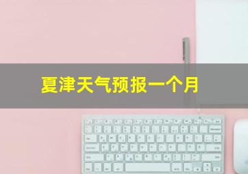 夏津天气预报一个月