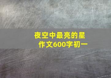 夜空中最亮的星作文600字初一