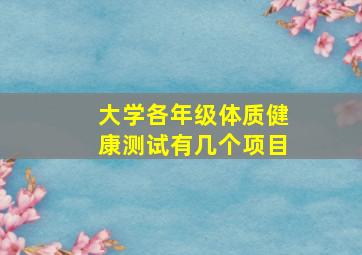 大学各年级体质健康测试有几个项目