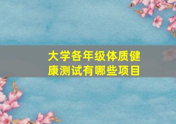 大学各年级体质健康测试有哪些项目