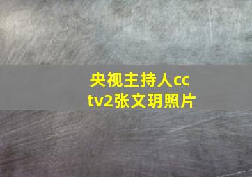 央视主持人cctv2张文玥照片