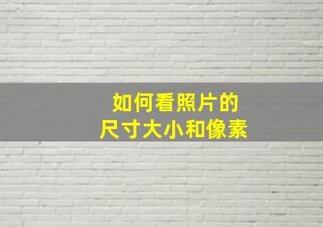 如何看照片的尺寸大小和像素