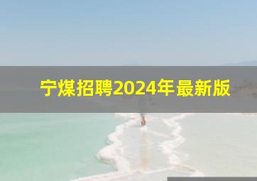 宁煤招聘2024年最新版