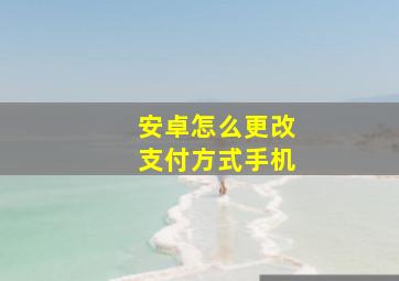 安卓怎么更改支付方式手机