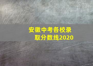 安徽中考各校录取分数线2020