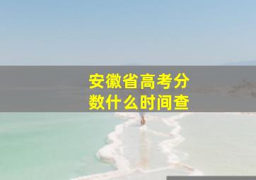 安徽省高考分数什么时间查