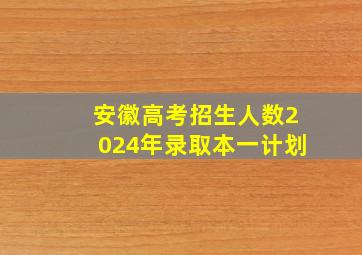 安徽高考招生人数2024年录取本一计划