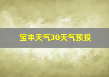 宝丰天气30天气预报