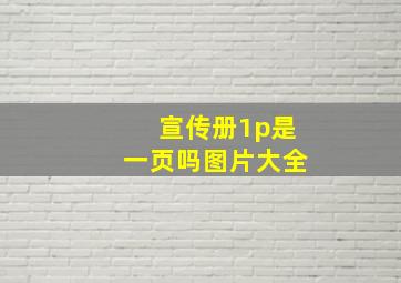 宣传册1p是一页吗图片大全