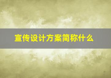 宣传设计方案简称什么