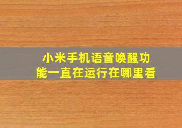 小米手机语音唤醒功能一直在运行在哪里看