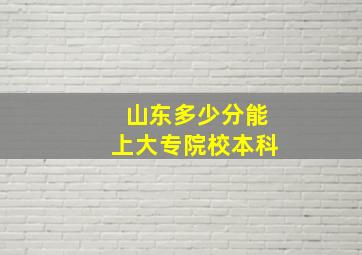 山东多少分能上大专院校本科