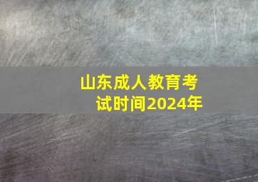 山东成人教育考试时间2024年