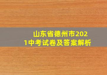 山东省德州市2021中考试卷及答案解析