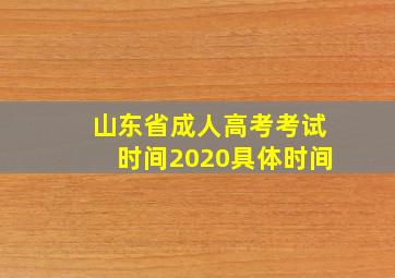 山东省成人高考考试时间2020具体时间