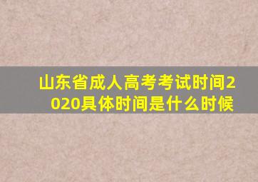 山东省成人高考考试时间2020具体时间是什么时候