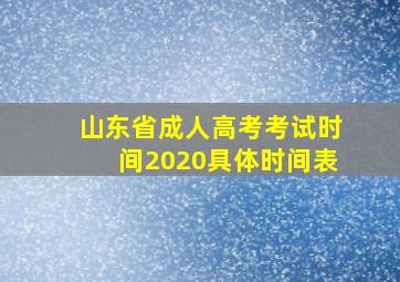 山东省成人高考考试时间2020具体时间表