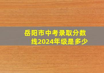 岳阳市中考录取分数线2024年级是多少