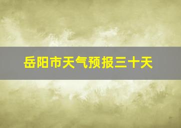 岳阳市天气预报三十天