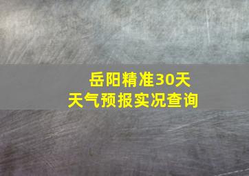 岳阳精准30天天气预报实况查询