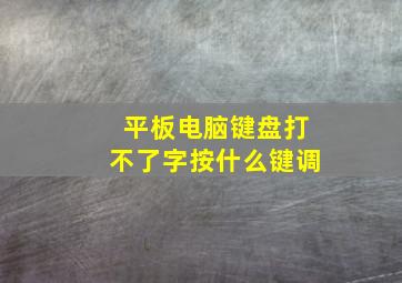 平板电脑键盘打不了字按什么键调