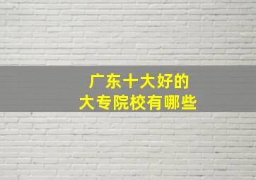 广东十大好的大专院校有哪些