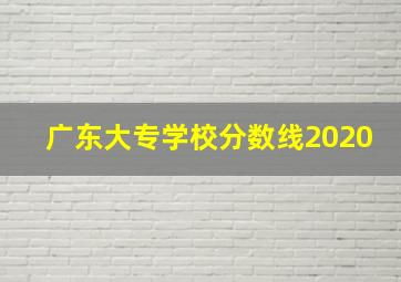 广东大专学校分数线2020