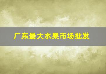 广东最大水果市场批发