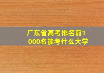 广东省高考排名前1000名能考什么大学