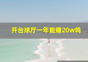 开台球厅一年能赚20w吗