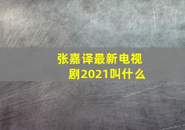 张嘉译最新电视剧2021叫什么