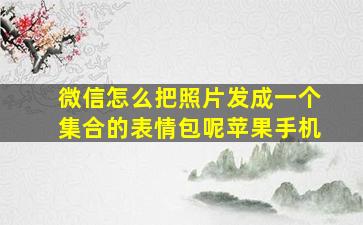 微信怎么把照片发成一个集合的表情包呢苹果手机