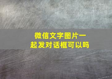 微信文字图片一起发对话框可以吗