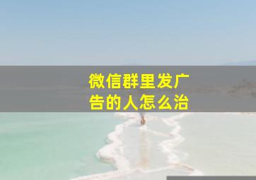 微信群里发广告的人怎么治