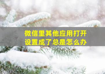 微信里其他应用打开设置成了总是怎么办