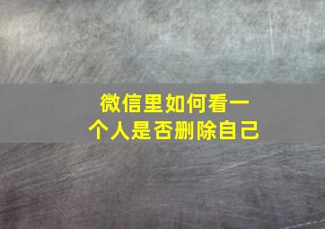 微信里如何看一个人是否删除自己