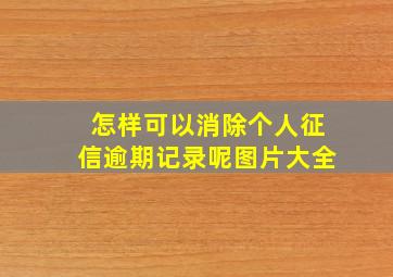 怎样可以消除个人征信逾期记录呢图片大全