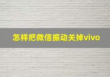 怎样把微信振动关掉vivo