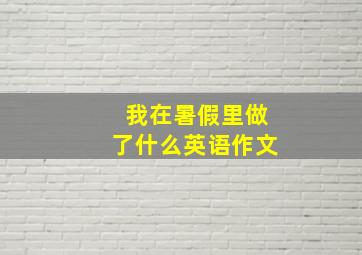 我在暑假里做了什么英语作文