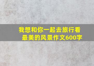 我想和你一起去旅行看最美的风景作文600字